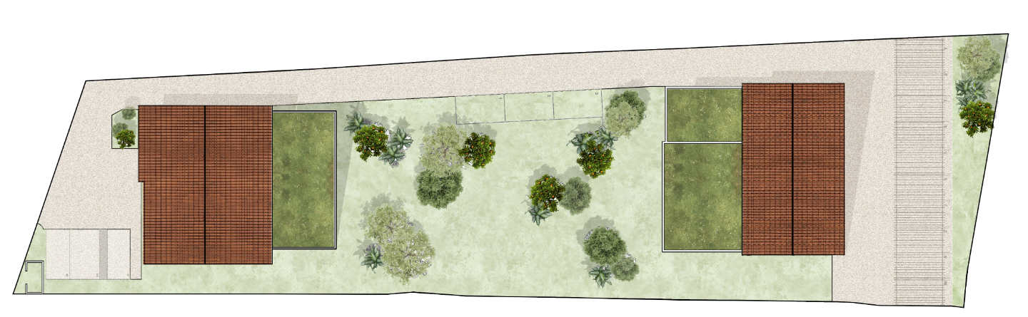 Plan de masse paysager des Jardins de Vallerosa